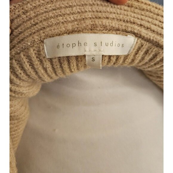 Wool Blend Beige Soft Cardigan Sweater Sz S Mid Length W Pockets Cozy Comfy - Picture 6 of 6